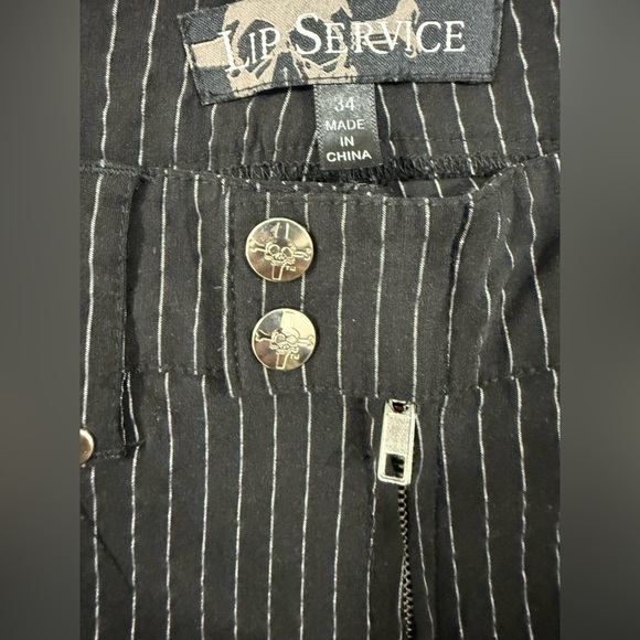 Lip Service Pinstripe Flare Pants Ankle Zip Sz34 Women’s - Picture 5 of 12